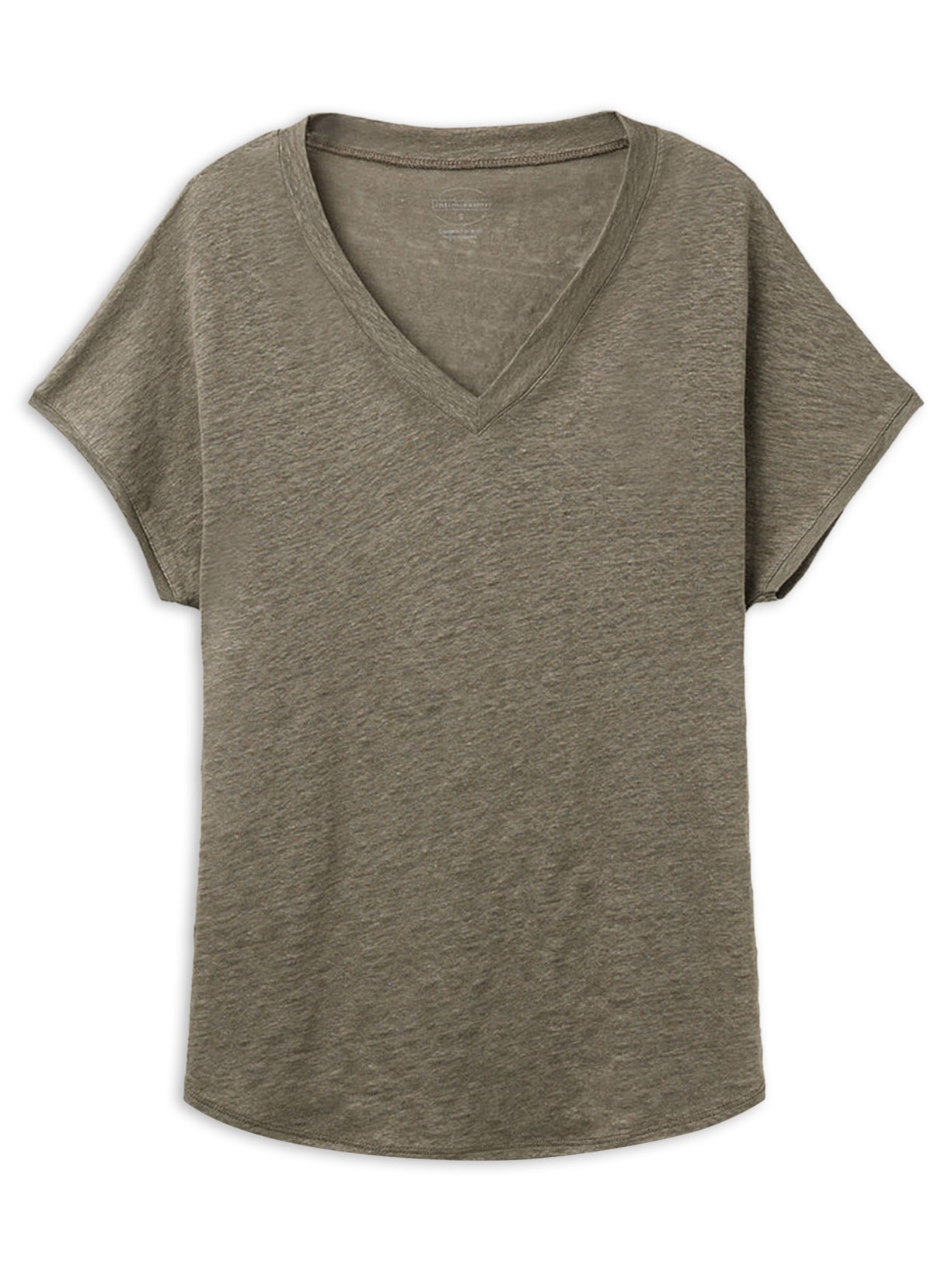 Blusa De Manga Curta Em Linho Com Decote Em v The Pure Linen Verde Intimissimi