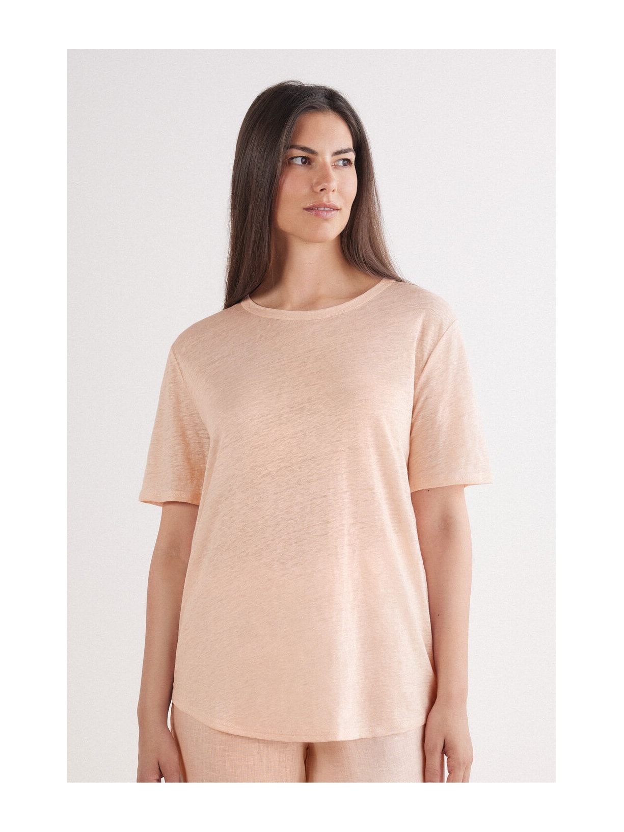 Blusa De Manga Curta Em Linho The Pure Linen Rosa Intimissimi