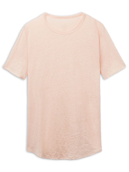 Blusa De Manga Curta Em Linho The Pure Linen - Rosa