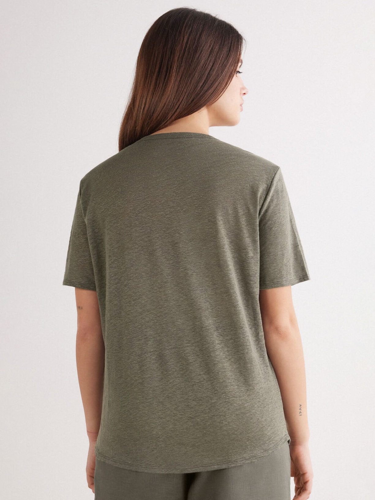 Blusa De Manga Curta Em Linho The Pure Linen Verde Intimissimi