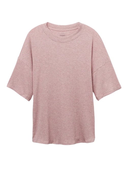 Blusa De Manga Curta Em Modal Chic Comfort - Rosa