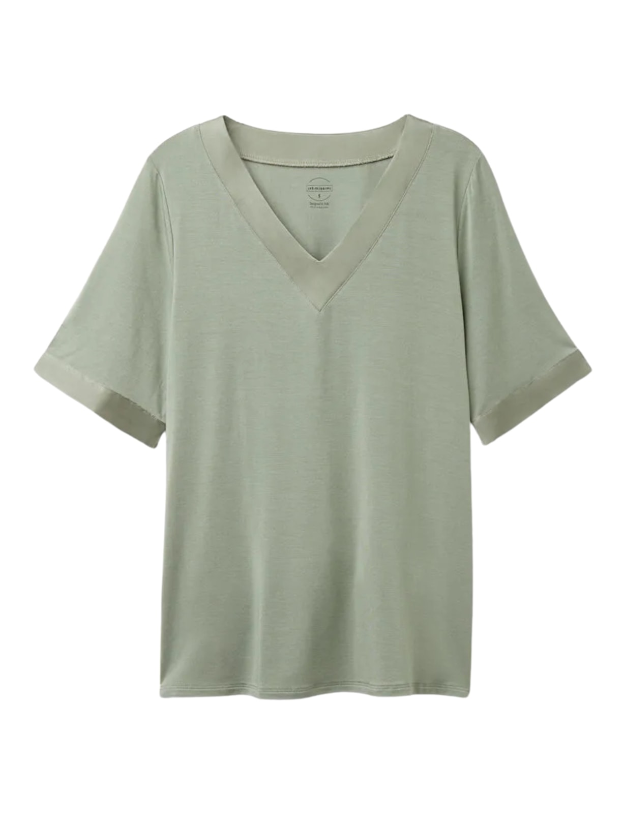 Blusa De Manga Curta Em Modal Satin Details Verde Intimissimi