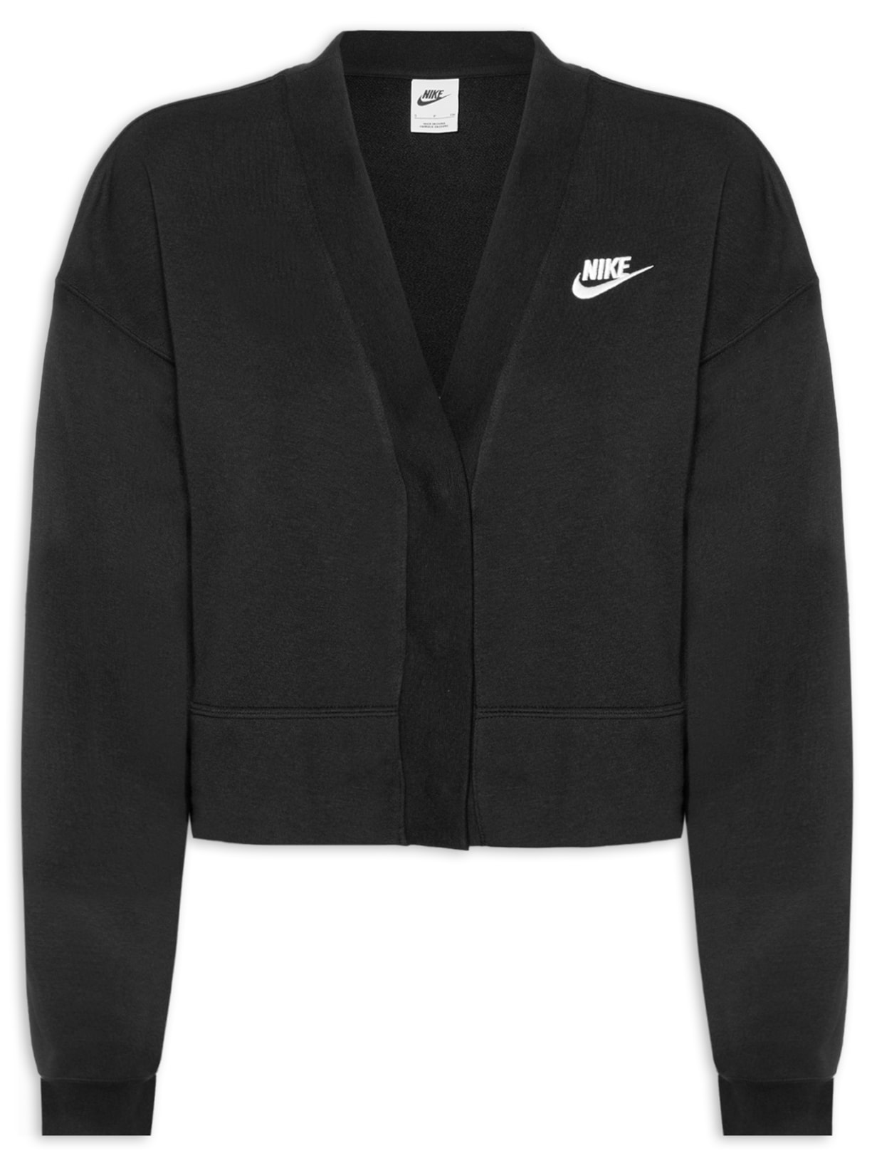 Blusa de Moletom Feminina W NSW Club FLC Loose Cardigan - Preto