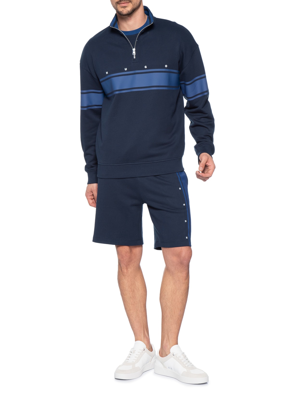 Blusa de Moletom Masculina DemsZip Azul Hugo