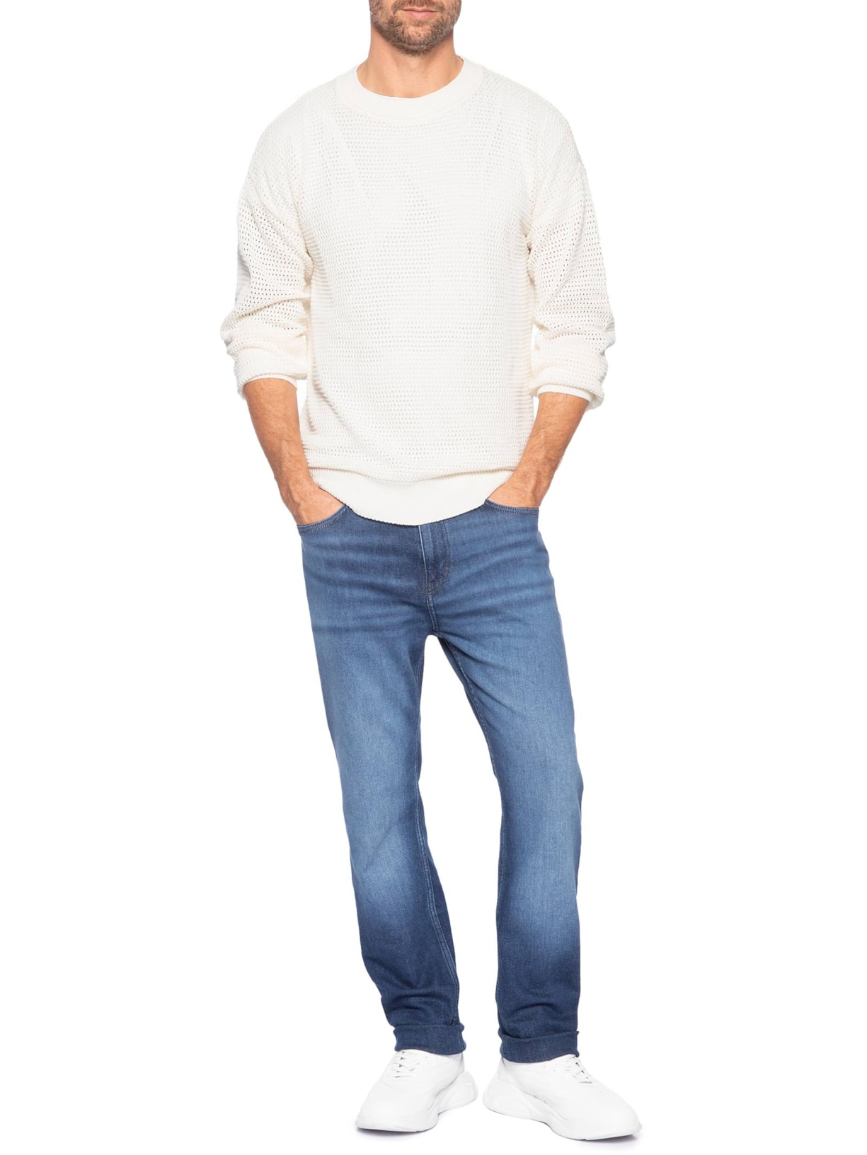 Blusa de Tricô Masculina Sanjou Branco Hugo