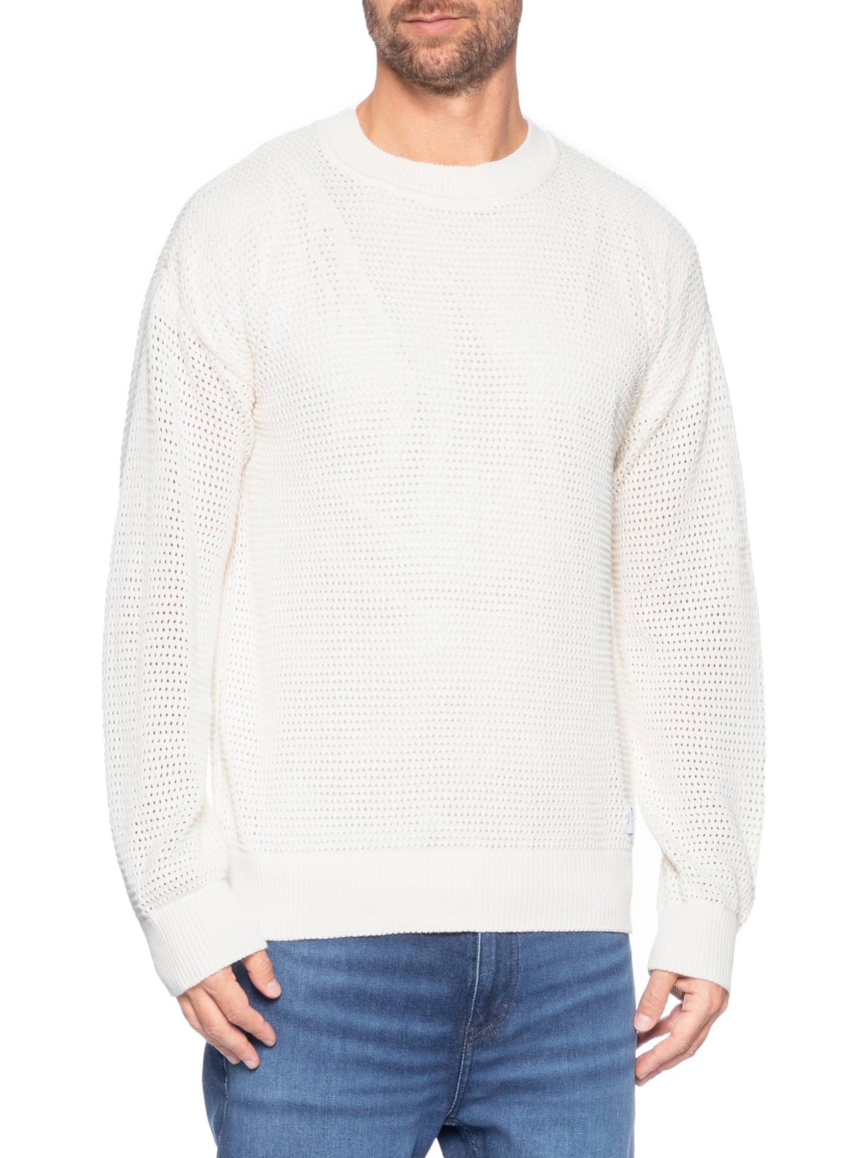 Blusa de Tricô Masculina Sanjou Branco Hugo