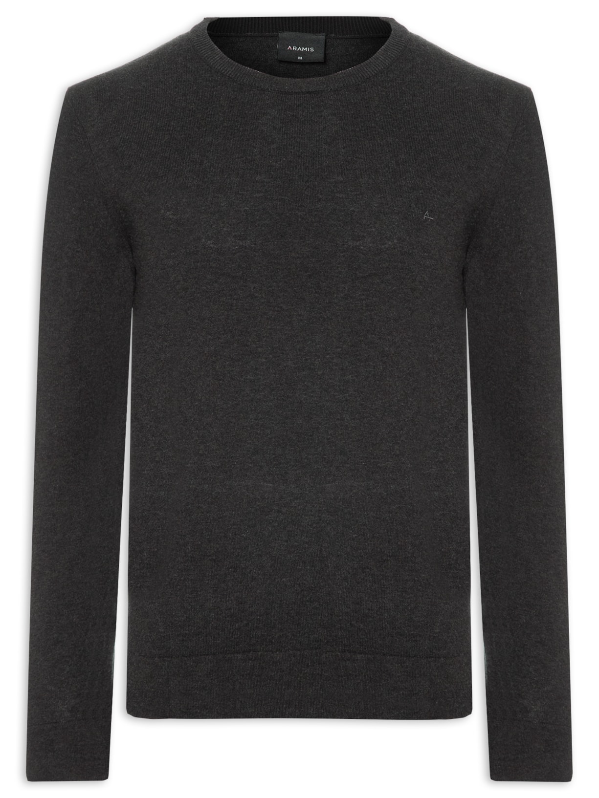 Blusa de Tricot Masculina Manga Longa Gola Careca - Cinza