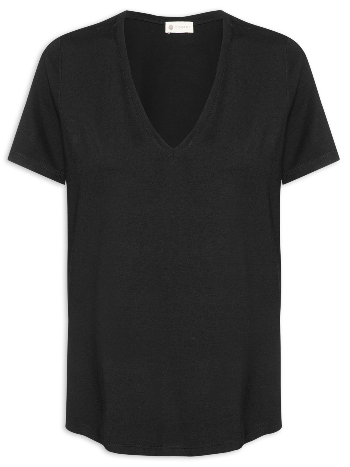 Blusa Decote V Preto Bambu Yogini