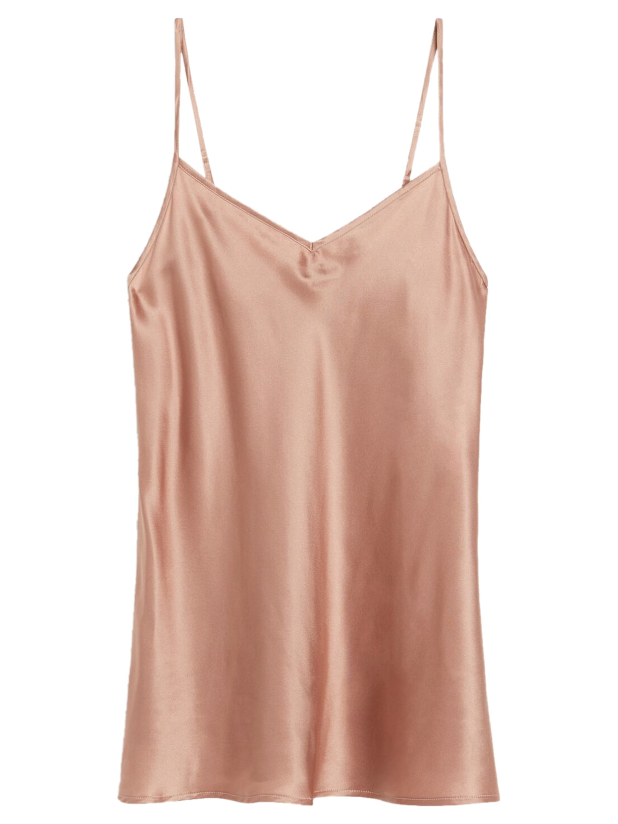 Blusa Em Cetim De Seda Com Decote Em v - Rosa