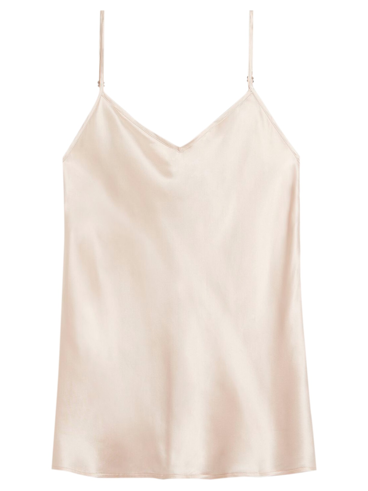 Blusa Em Cetim De Seda Com Decote Em V - Seta