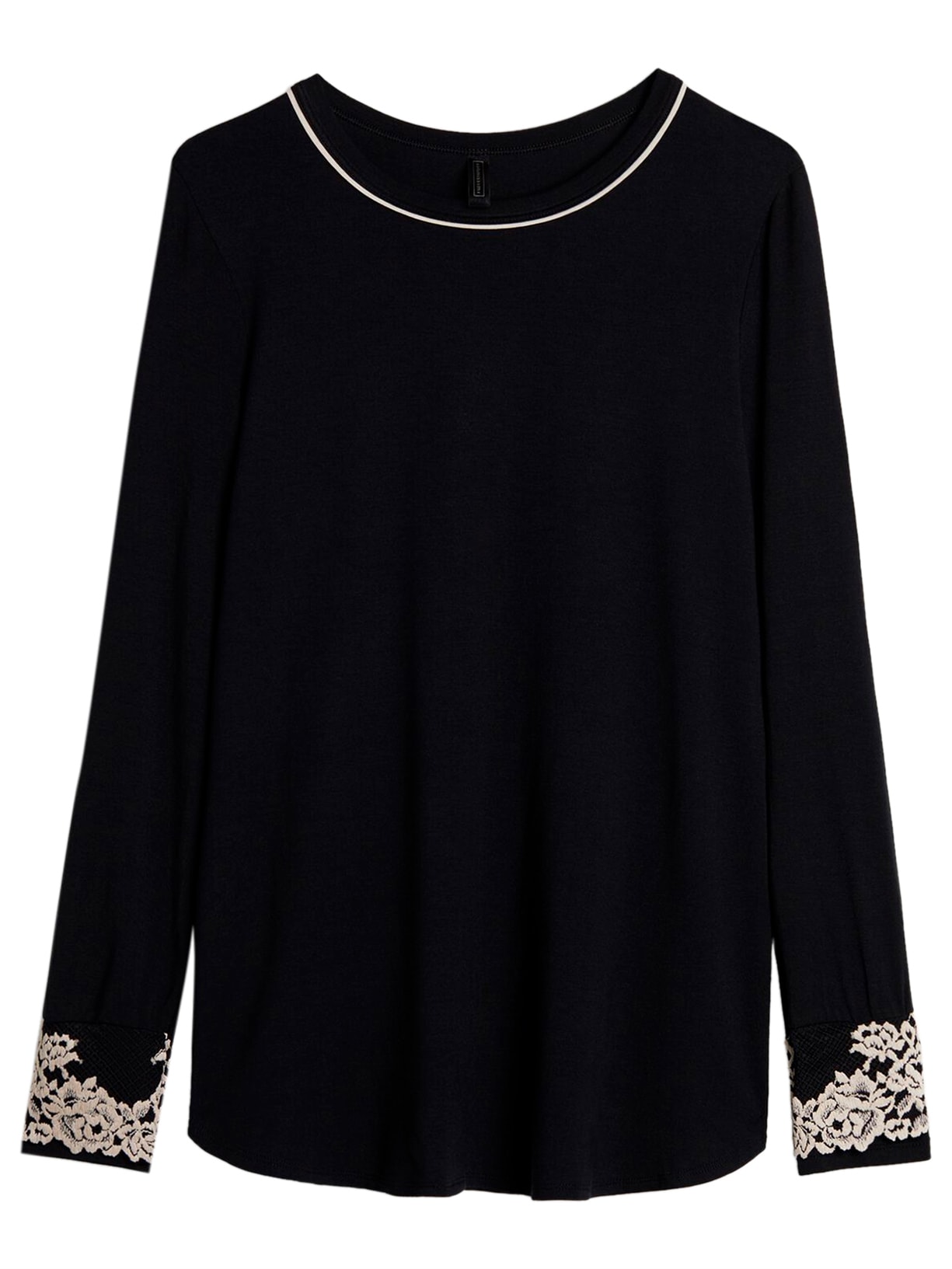 Blusa Em Modal Pretty Flower - Preto