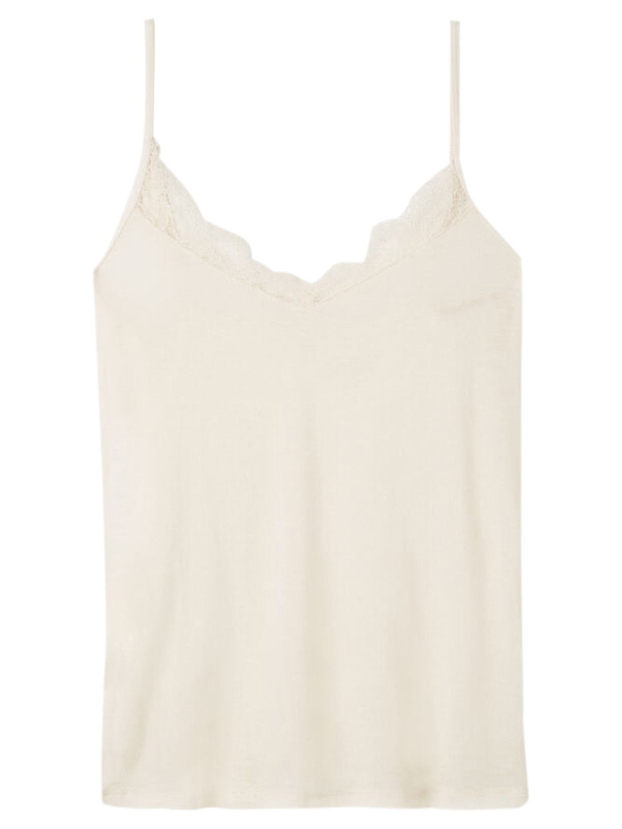 Blusa Em Modal Ultralight Com Cashmere e Renda - Off White