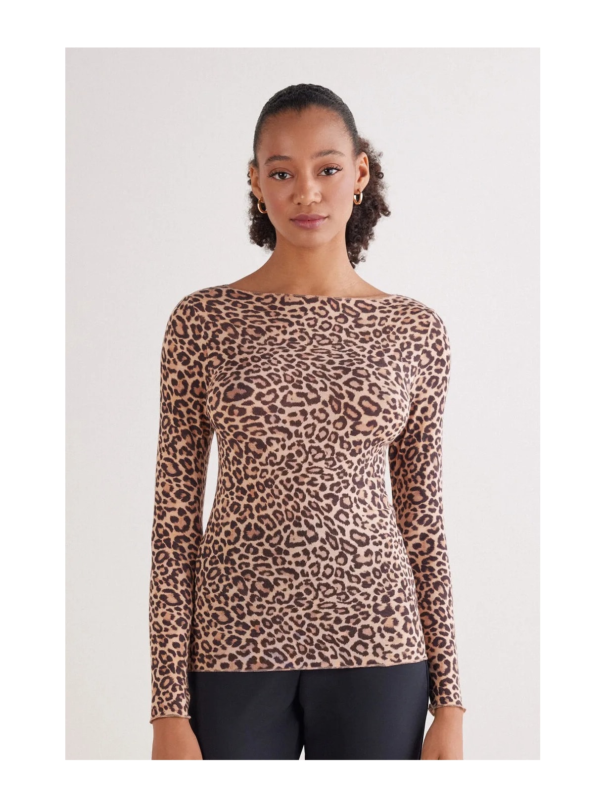 Blusa Em Modal Ultralight Com Cashmere Pretty Savage Marrom Intimissimi