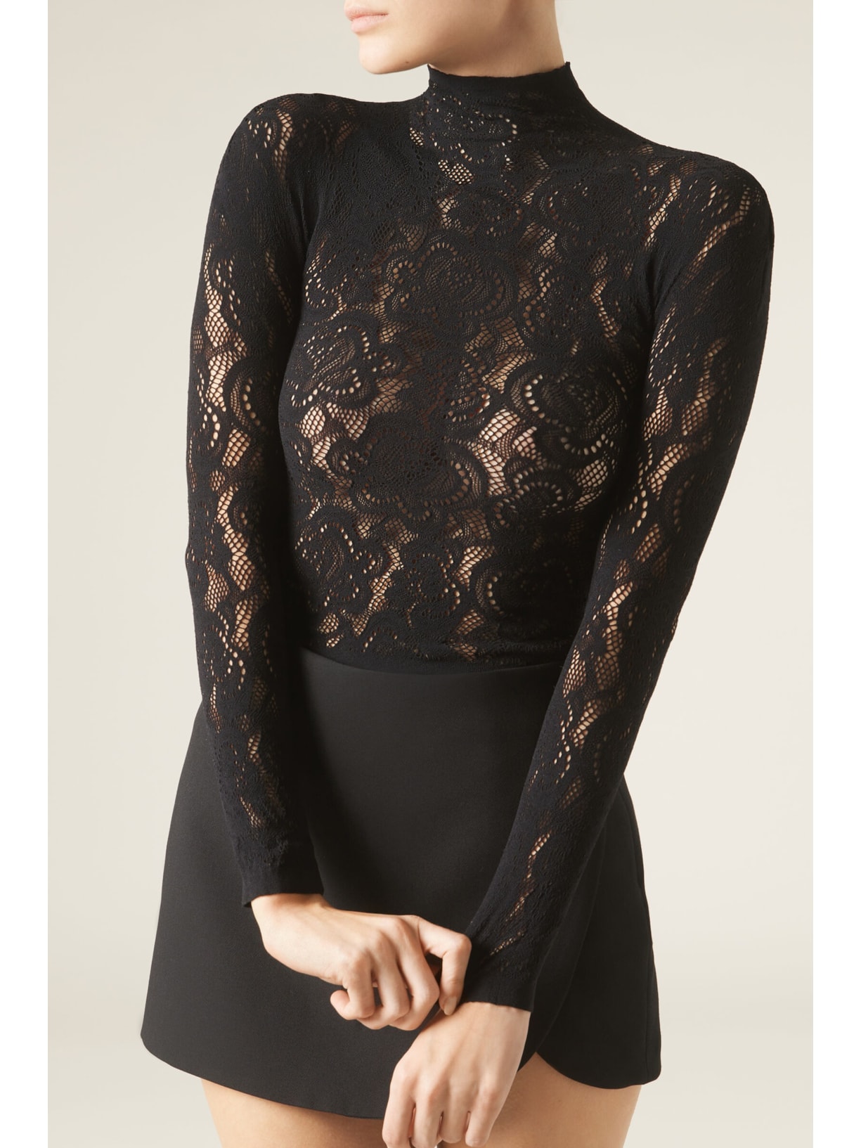 Blusa Em Renda Preto Calzedonia