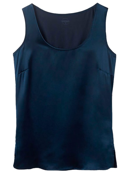 Blusa Em Seda e Modal - Azul