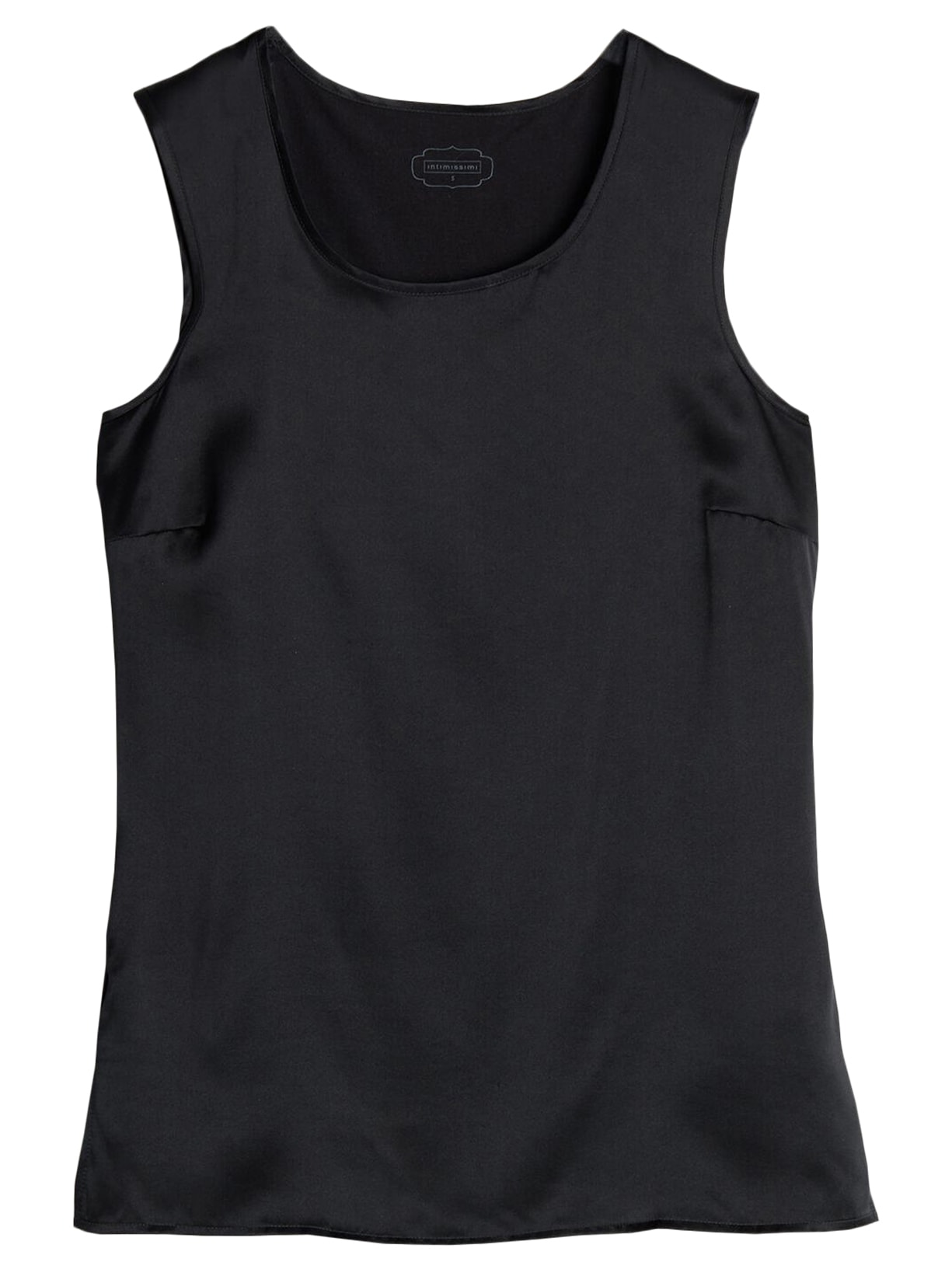 Blusa Em Seda e Modal Decote Redondo e Alças Largas - Preto