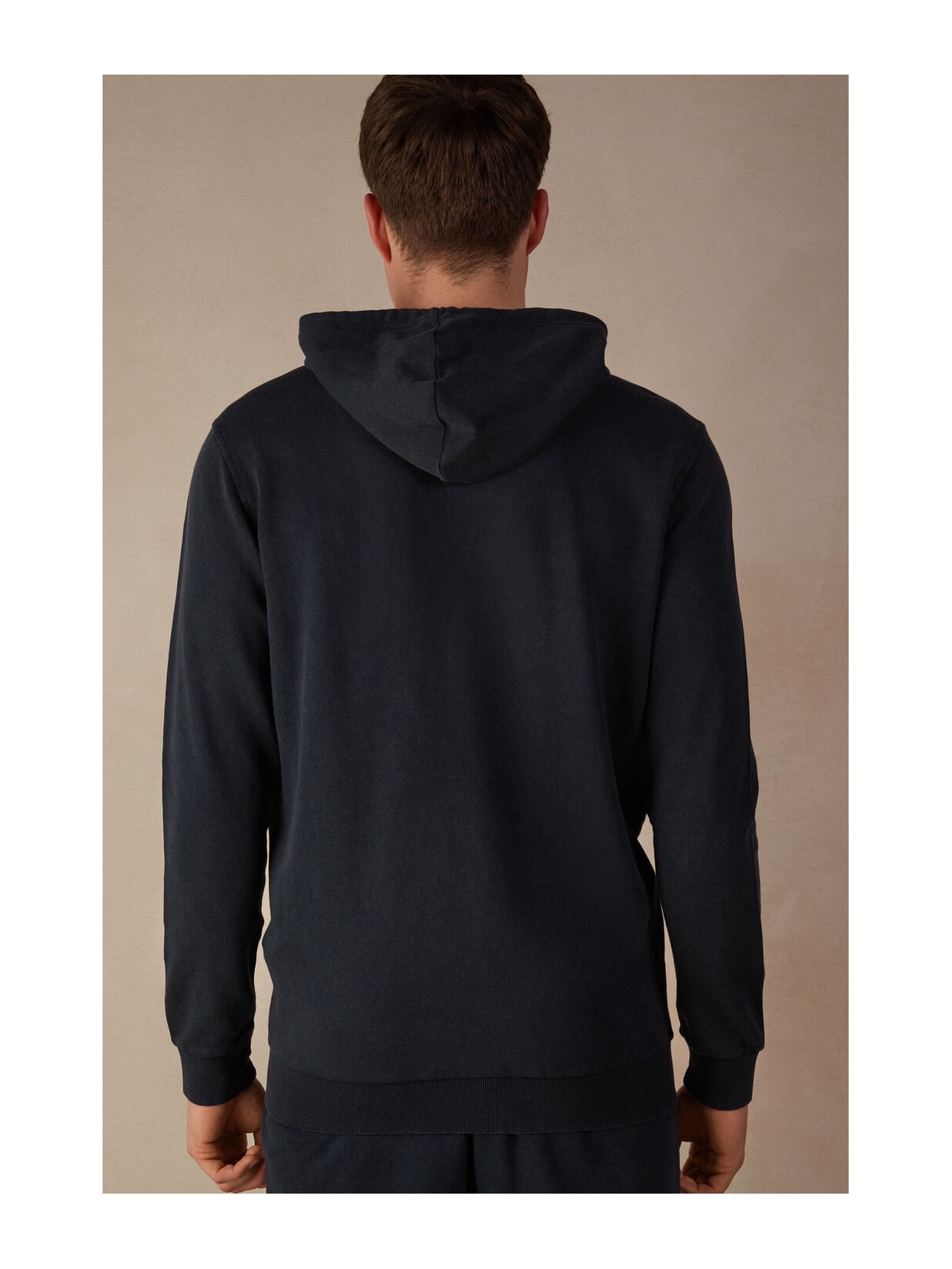 Blusa Felpa Com Zíper Washed Collection Azul Intimissimi