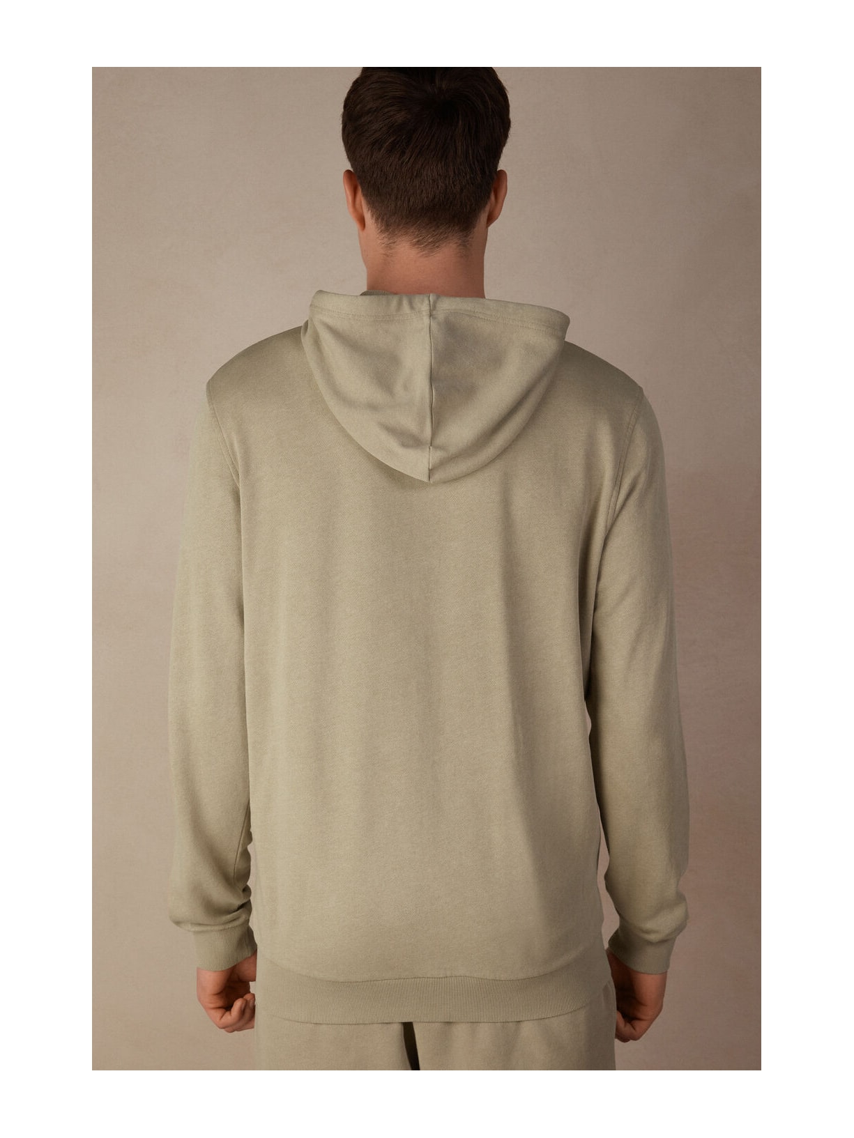 Blusa Felpa Com Zíper Washed Collection Bege Intimissimi