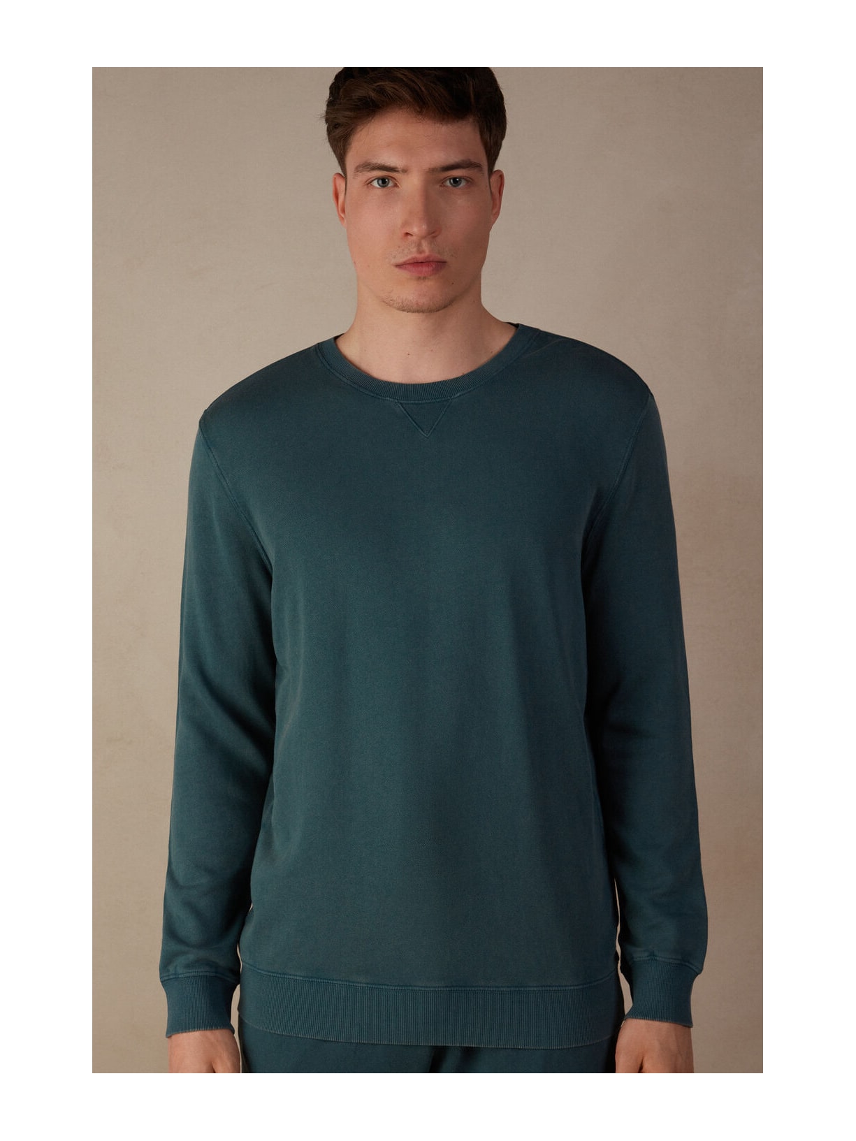 Blusa Felpa Girocollo Washed Collection Verde Intimissimi