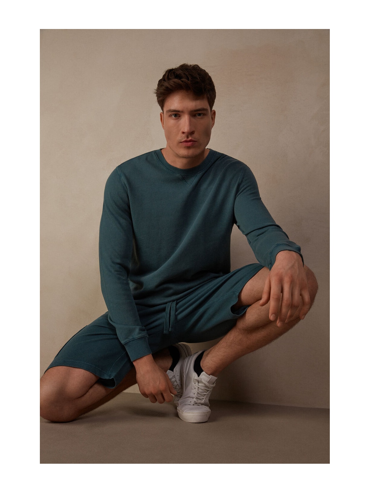 Blusa Felpa Girocollo Washed Collection Verde Intimissimi