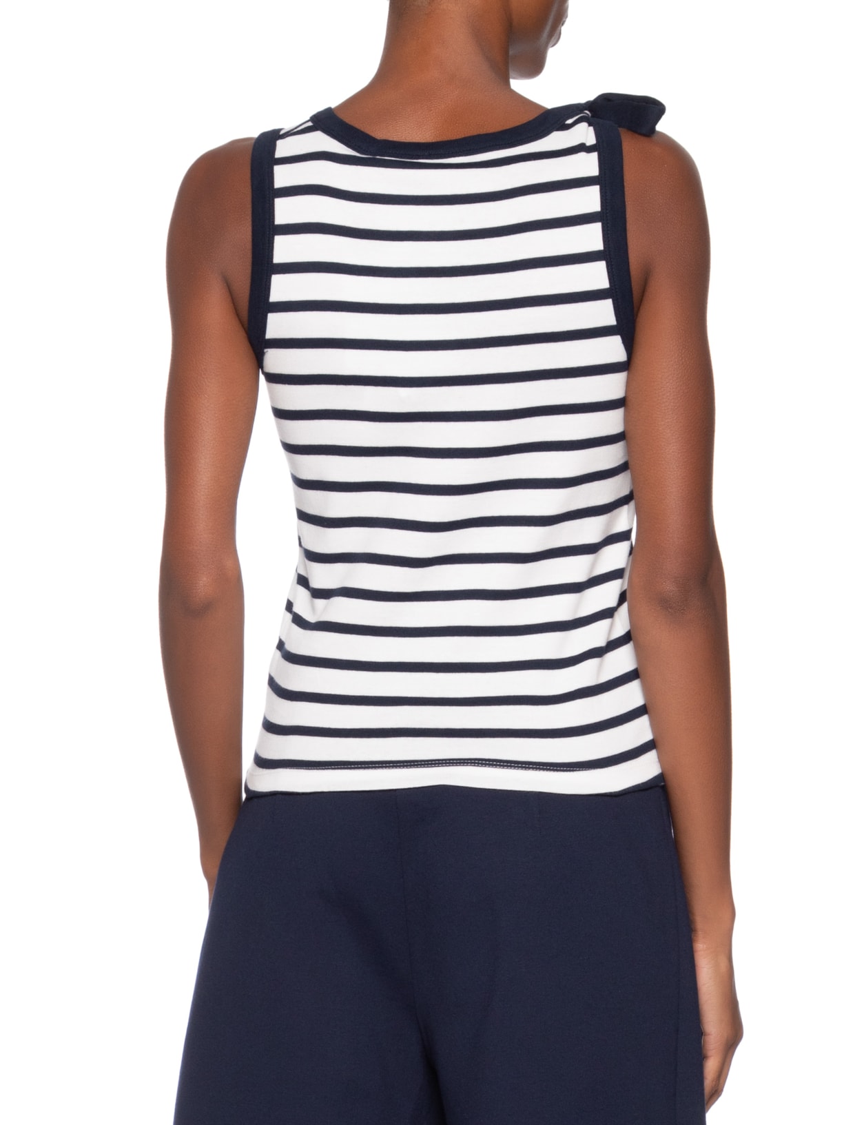 Blusa Feminina 1x1 Rib Bow Detail C-NK Tank Top Branco Tommy Hilfiger