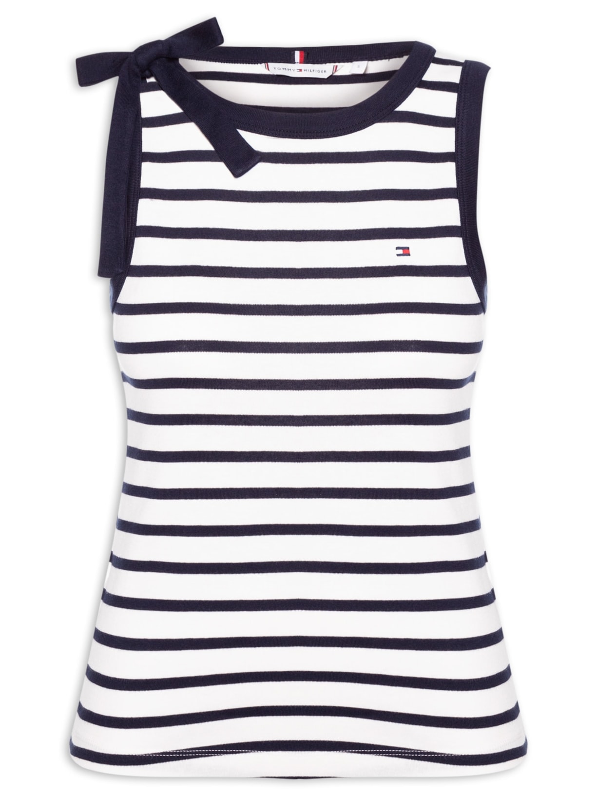 Blusa Feminina 1x1 Rib Bow Detail C-NK Tank Top - Branco