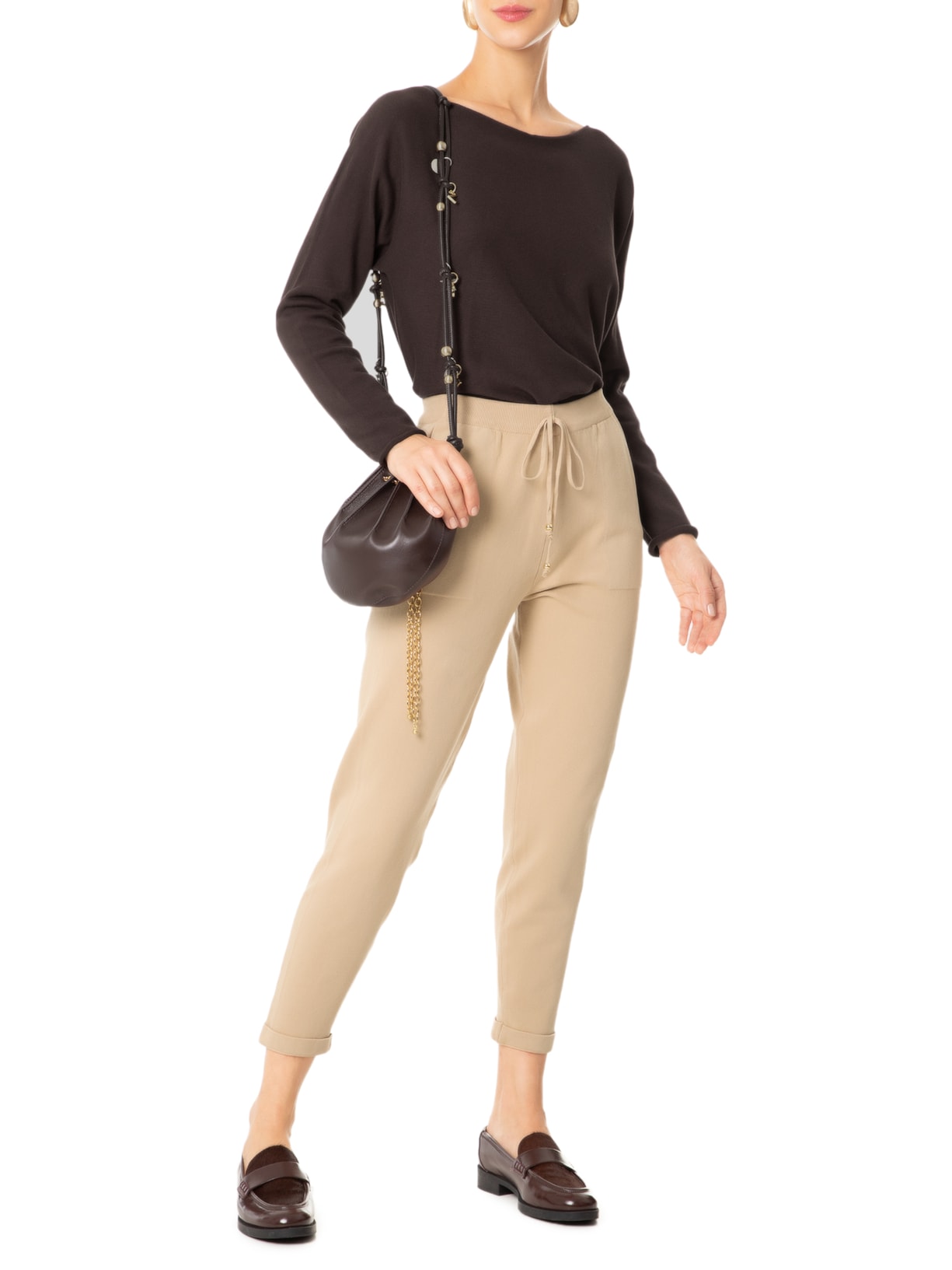 Blusa Feminina 3D Consuelo Marrom Anselmi