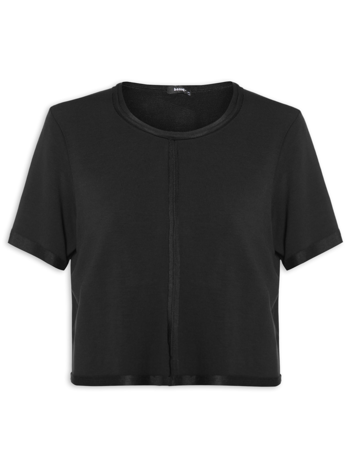 Blusa Feminina Acabamento Contrastante - Preto
