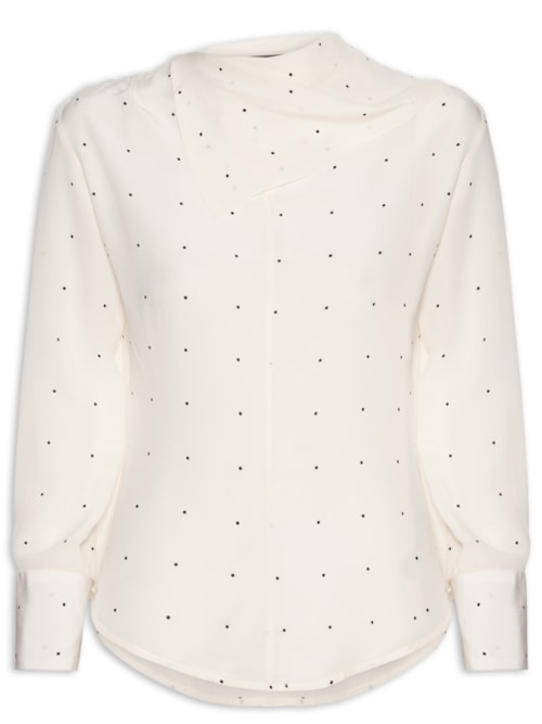 Blusa Feminina Acinturada Lenço - Branco
