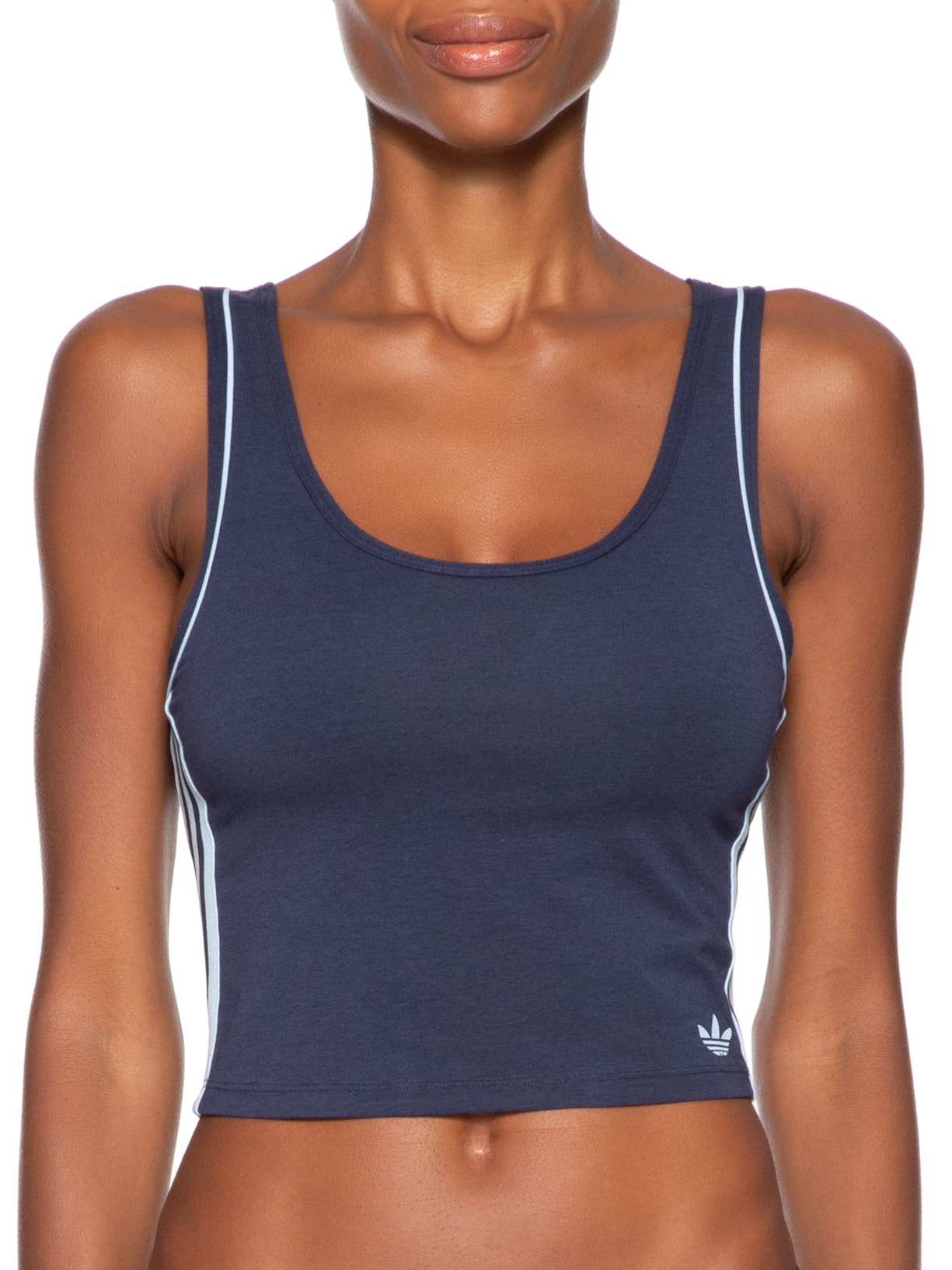 Blusa Feminina Adicolor Comfort Flex Cotton Crop Top Azul Adidas Originals Underwear