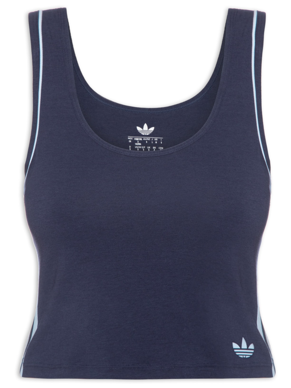 Blusa Feminina Adicolor Comfort Flex Cotton Crop Top Azul Adidas Originals Underwear