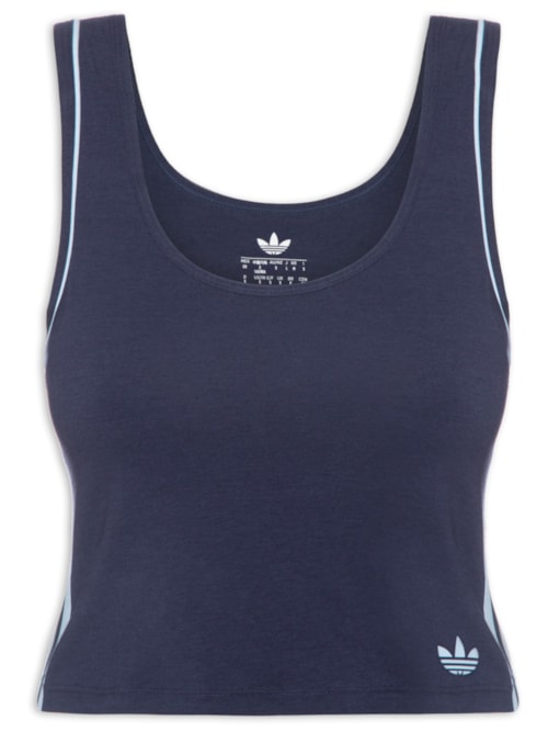 Blusa Feminina Adicolor Comfort Flex Cotton Crop Top - Azul