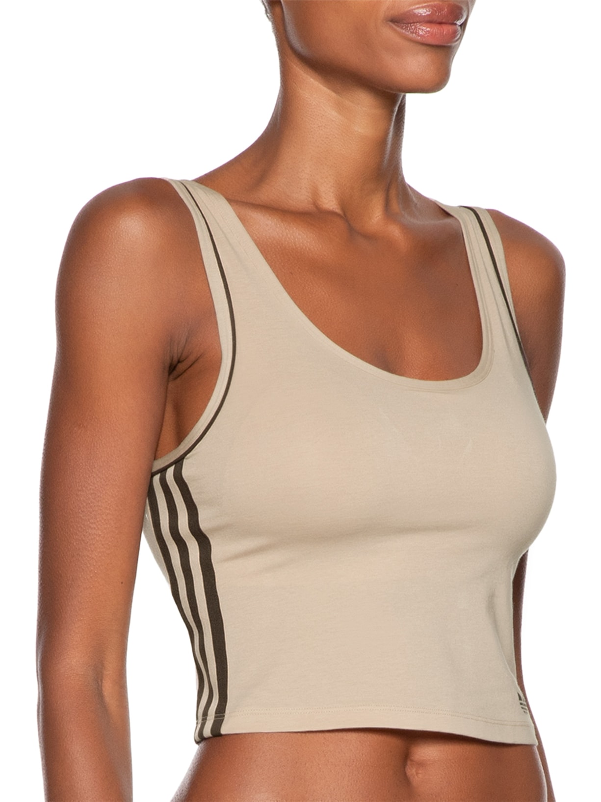 Blusa Feminina Adicolor Comfort Flex Cotton Crop Top Bege Adidas Originals Underwear