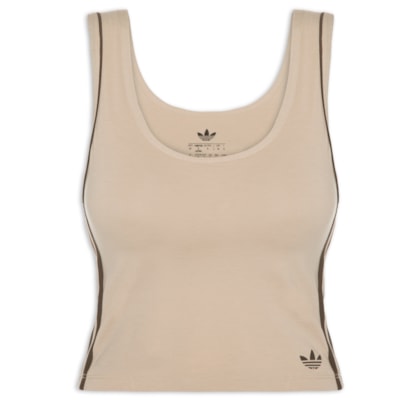 Blusa Feminina Adicolor Comfort Flex Cotton Crop Top - Bege