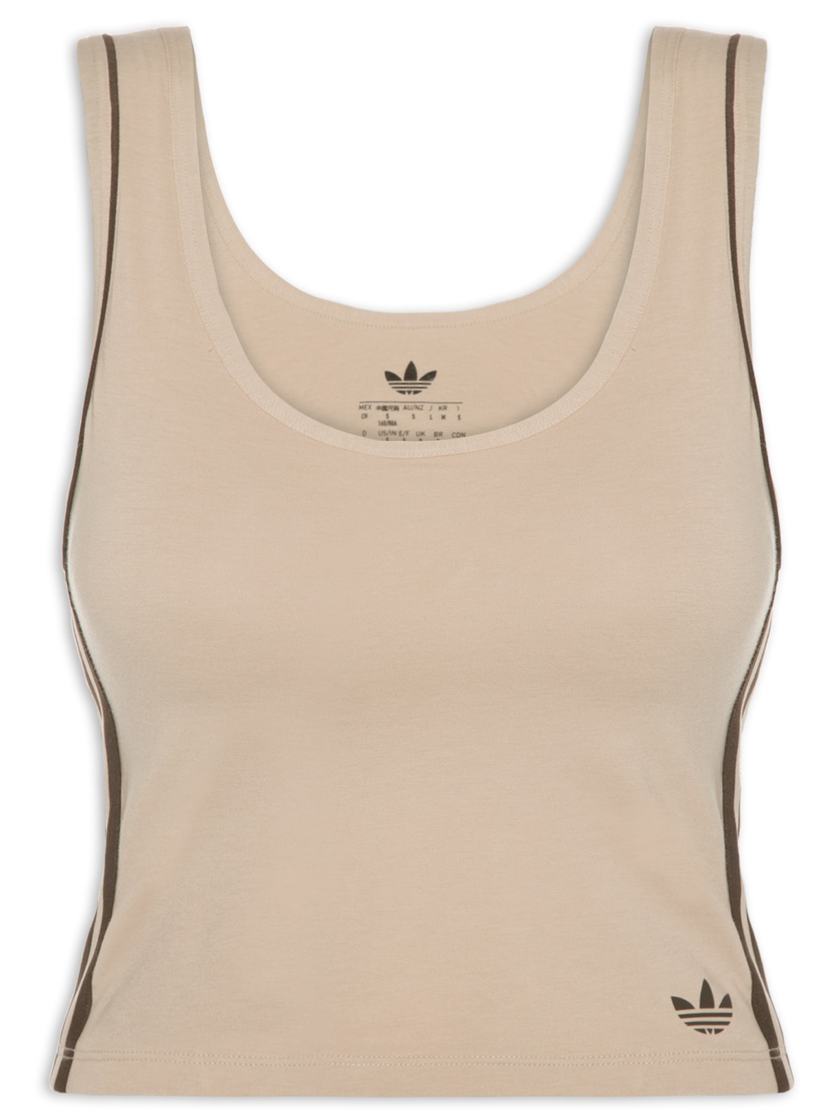 Blusa Feminina Adicolor Comfort Flex Cotton Crop Top - Bege