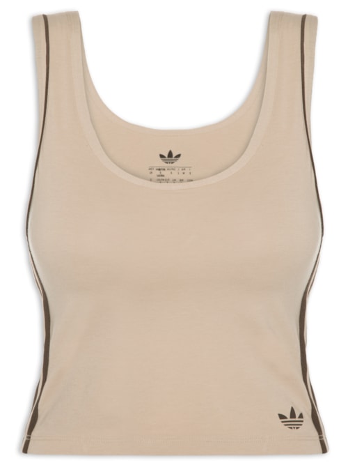 Blusa Feminina Adicolor Comfort Flex Cotton Crop Top - Bege