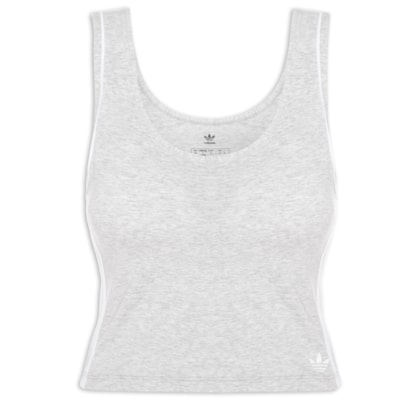 Blusa Feminina Adicolor Comfort Flex Cotton Crop Top - Cinza