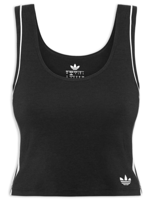 Blusa Feminina Adicolor Comfort Flex Cotton Crop Top - Preto