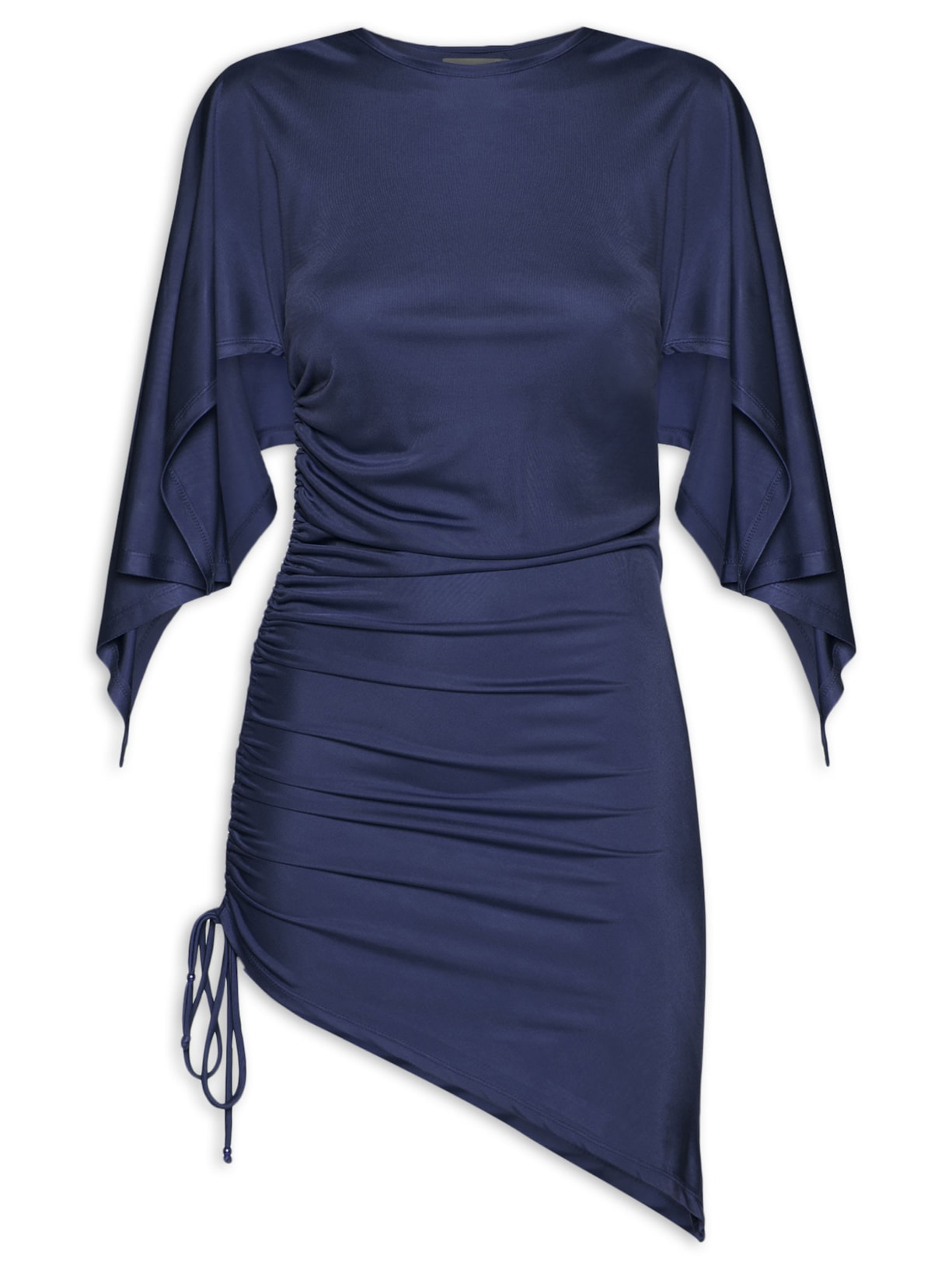 Blusa Feminina Ajustada Ao Corpo Com Franzidos - Azul