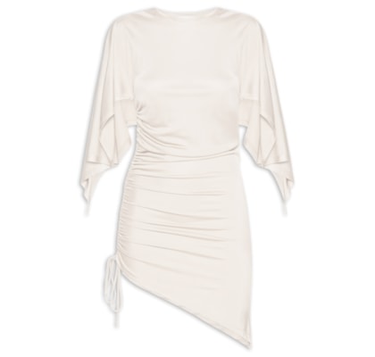 Blusa Feminina Ajustada Ao Corpo Com Franzidos - Off White