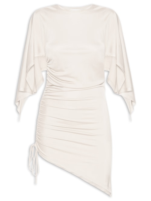 Blusa Feminina Ajustada Ao Corpo Com Franzidos - Off White
