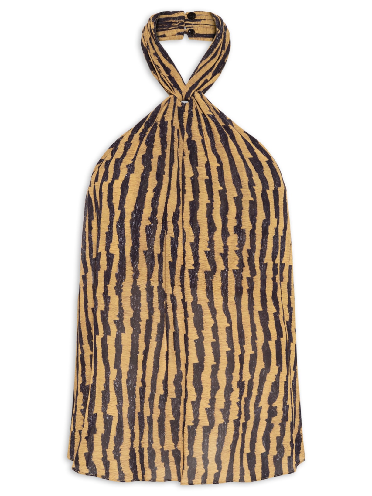 Blusa Feminina Alça Entrelaçada Listra Rádia - Marrom