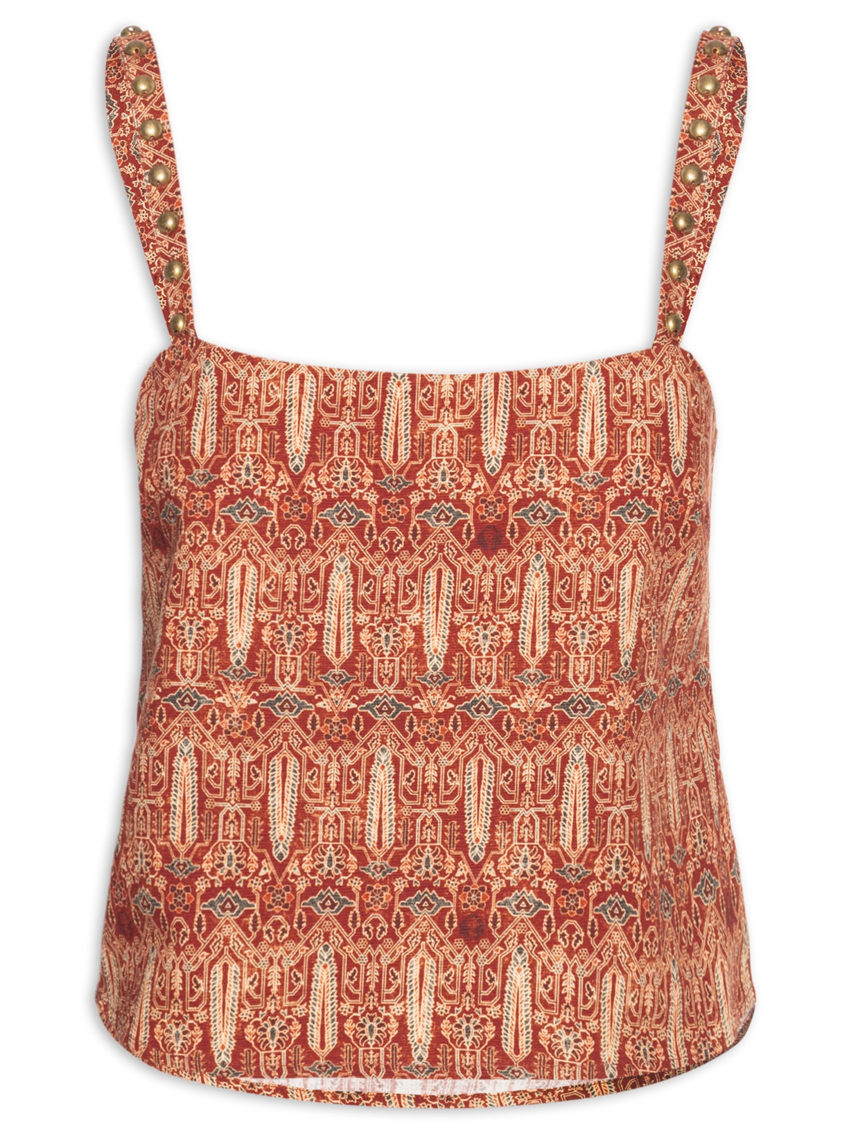 Blusa Feminina Alça Estampa Hali - Vermelho