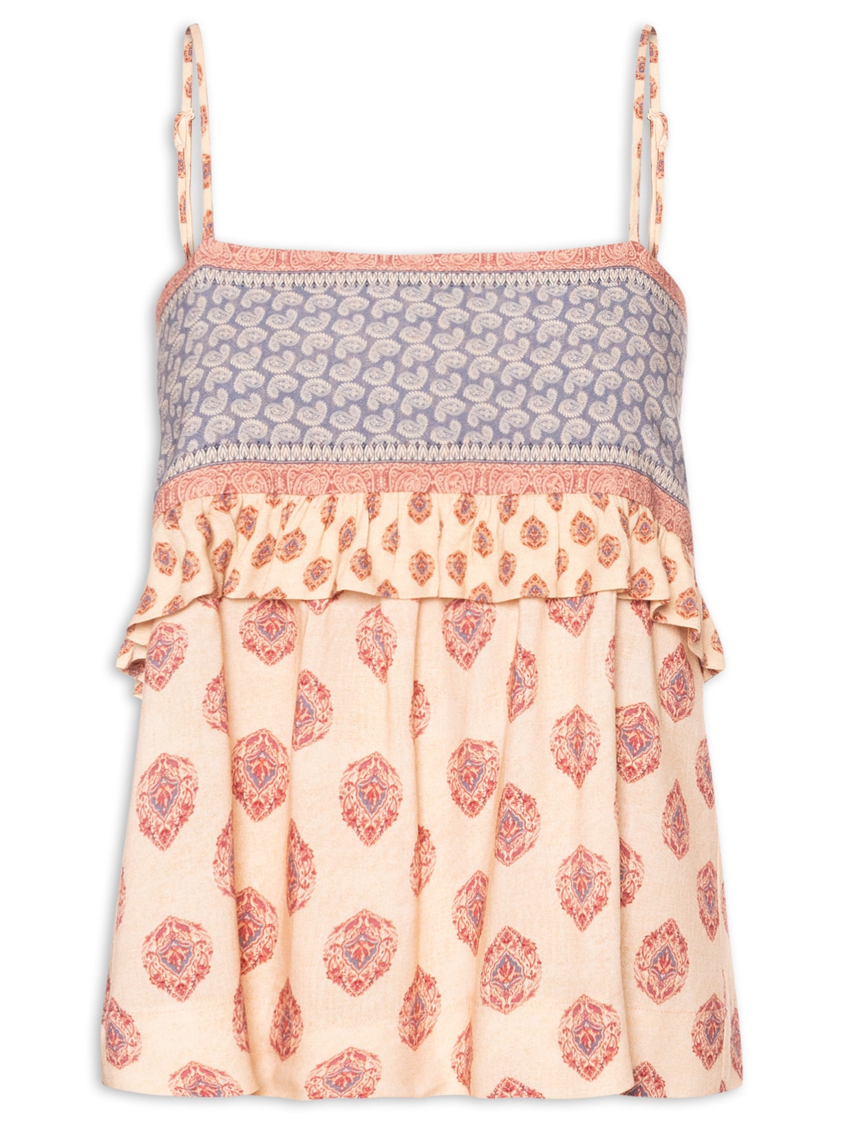 Blusa Feminina Alça Estampa Haze Rosa Maria Filó