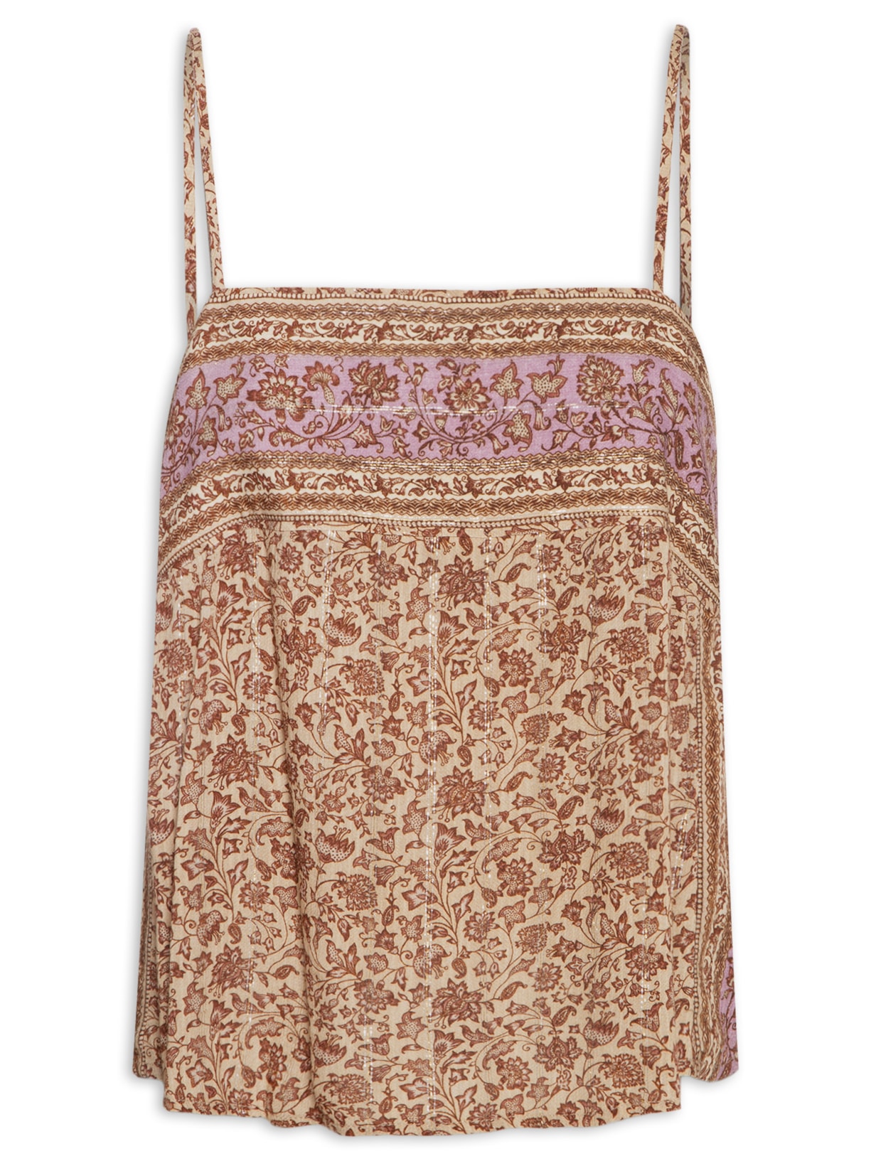 Blusa Feminina Alça Estampa Liz - Marrom