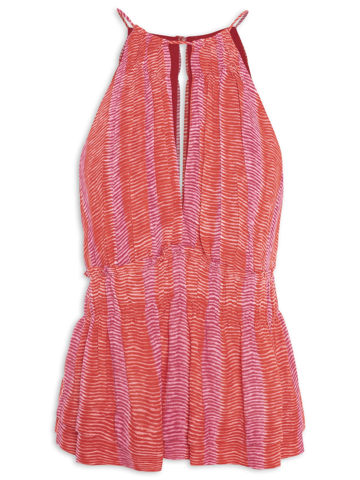 Blusa Feminina Alça Estampa Tenerife - Vermelho