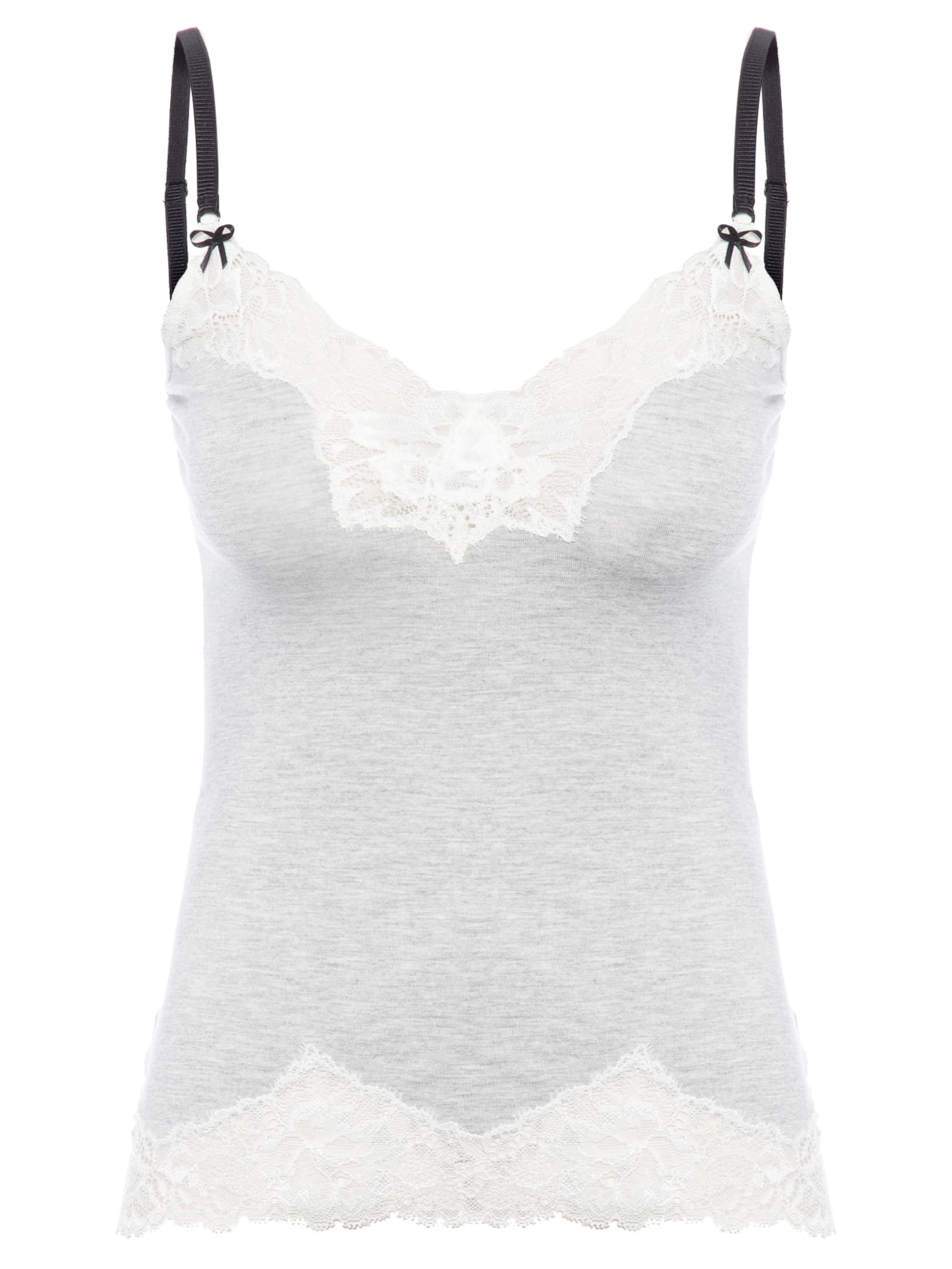 Blusa Feminina Alça Flower Cotton - Cinza