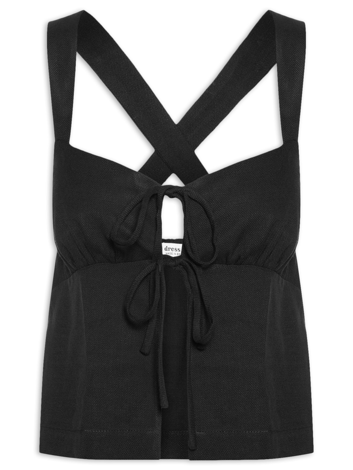 Blusa Feminina Alças Costas Cruzadas - Preto