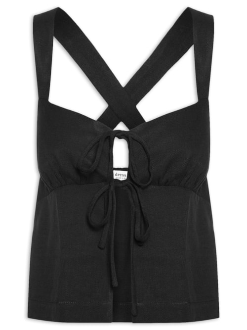 Blusa Feminina Alças Costas Cruzadas - Preto