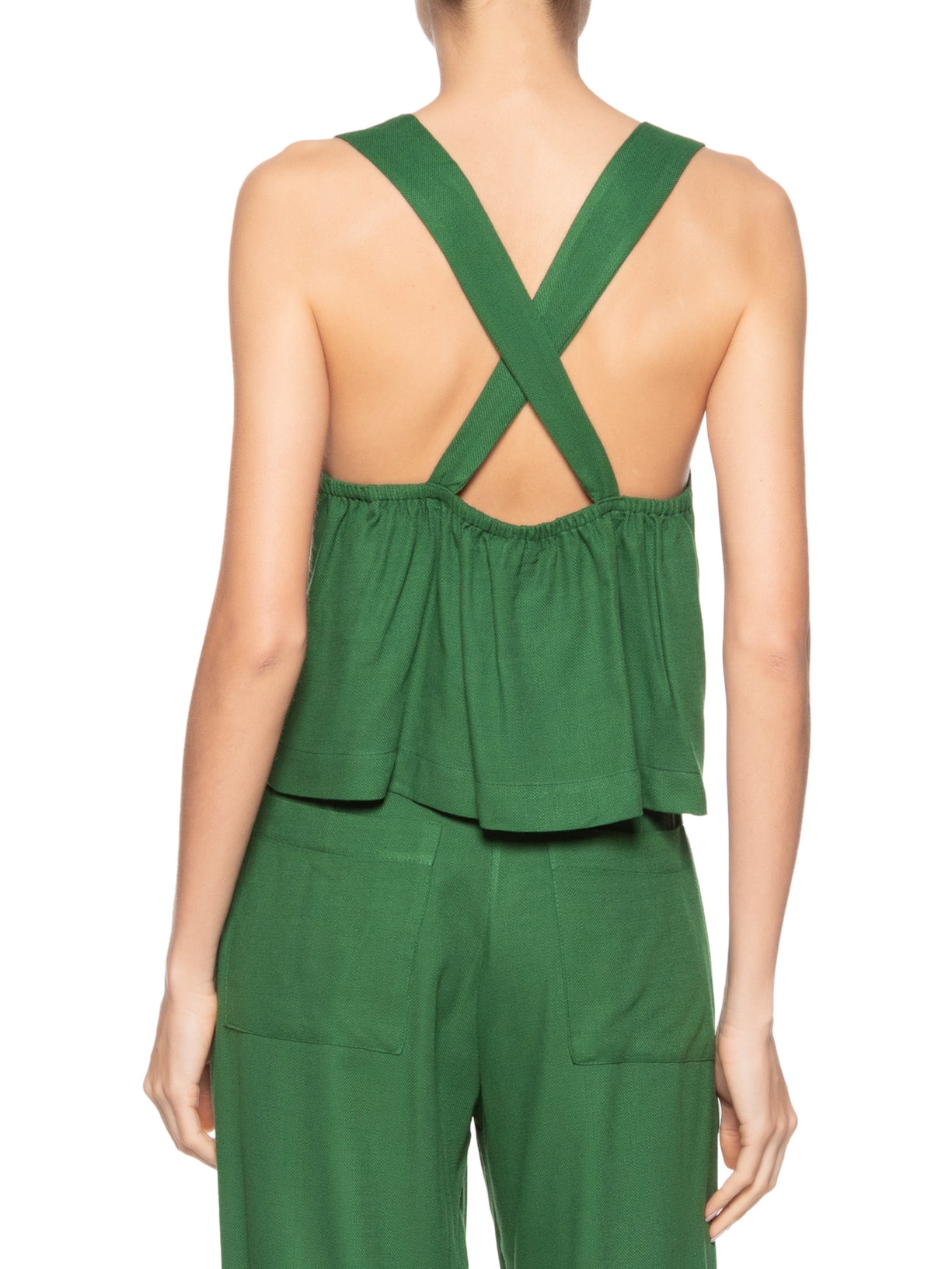 Blusa Feminina Alças Costas Cruzadas Verde Dress To